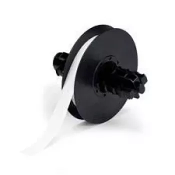 Lipni etiketė spausdintuvui Brady 142031 — balta, akrilas/vinilas, plotis 1,27 cm, ilgis 30,5 m