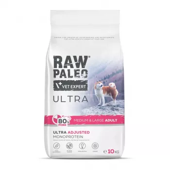 RAW PALEO Ultra Pork Medium & Large Adult - sausas šunų ėdalas - 10kg