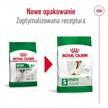 Sausas šunų ėdalas Royal Canin Mini Adult 8+ 2 kg – smulkioms veislėms 5–10 kg, paukštiena, svorio kontrolės formulė