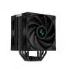 Oro aušintuvas DeepCool AK400 ZERO DARK PLUS — 120 mm FDB ventiliatorius, 4 šilumos vamzdeliai 6 mm, skirtas LGA 1700/AM4/AM5, aukštis 155 mm, juodas