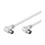 Wentronic Goobay anteninis kampinis jungiamasis laidas, baltas, 10 m – IEC/Coax kištukas 90° IEC/Koax lizdas 90° (11524)