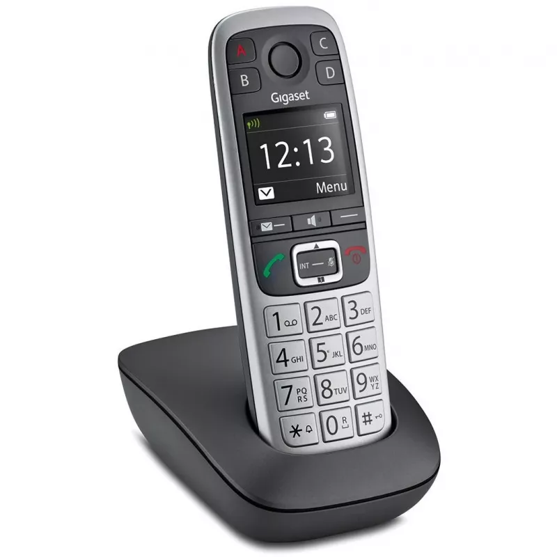 Gigaset E560 belaidis DECT telefonas su skambučio numerio atpažinimu, juodas/sidabrinis