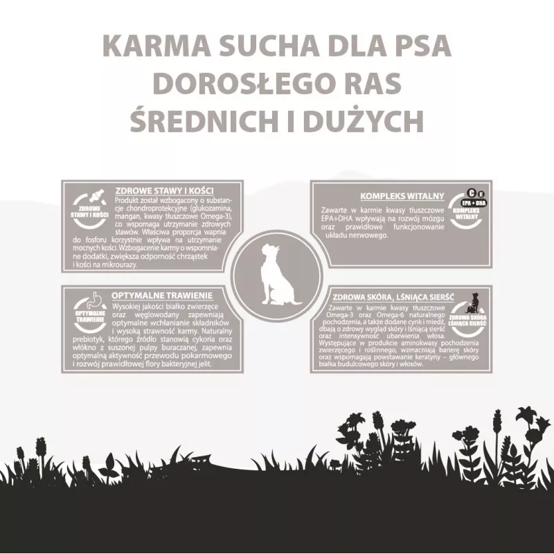 PUPIL Premium Vidutinėms ir didelėms veislėms Turtinga ėriena ir ryžiais - sausas šunų maistas - 12kg
