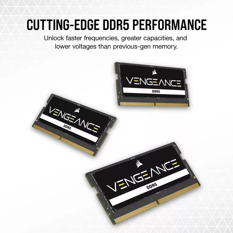 SO-DIMM 64 GB DDR5-5600 (2x 32 GB) Dual-Kit, Corsair Vengeance juoda