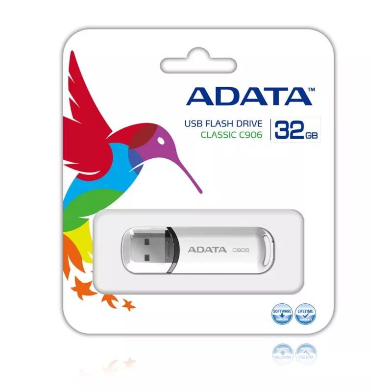 ADATA Classic Series C906 USB atmintukas - 32 GB - USB 2.0 - Baltas