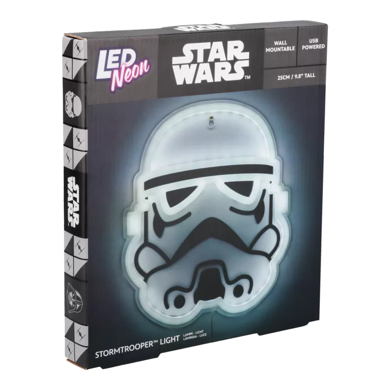 LED neoninė sieninė lempa Paladone Stormtrooper modelis PP14595SWVN, dekoratyvinis „Žvaigždžių karų“ apšvietimas