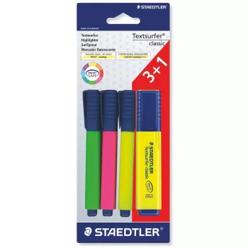 Markeris Staedtler Textsurfer classic 364 4 vnt. Smailusis antgalis Žalia Rožinė Balta