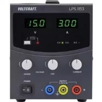 VOLTCRAFT Laboratorinis maitinimo šaltinis, reguliuojamas LPS1153 0 - 15 V/DC 0 - 3 A 45 W 1 išėjimas