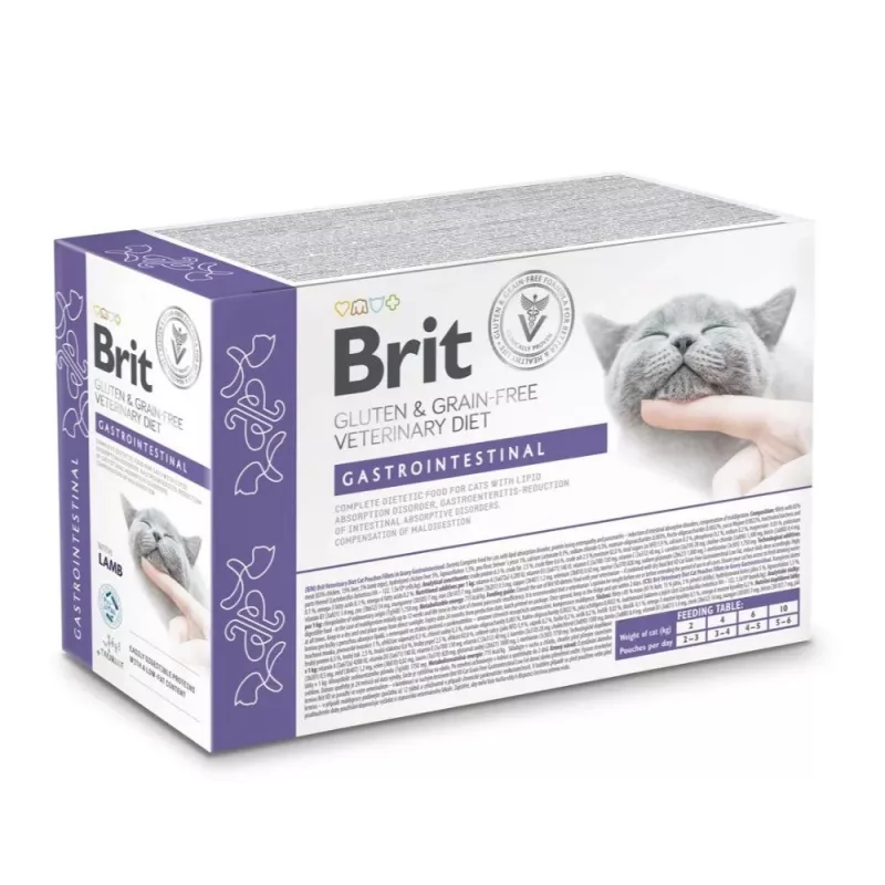 BRIT Veterinary Gastrointestinal Lamb šlapias ėdalas katėms - 12x85g
