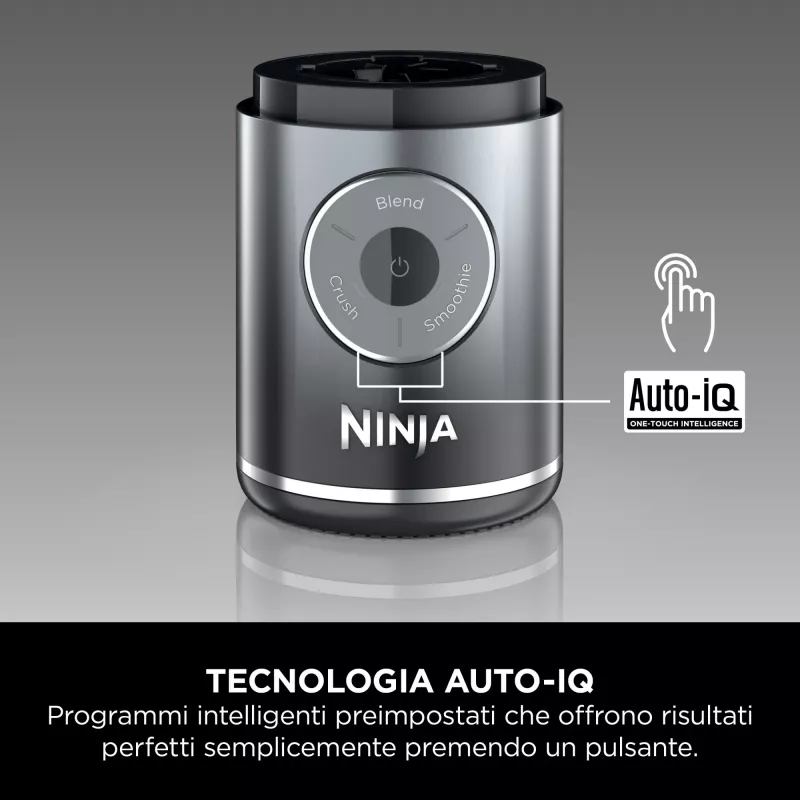 Nešiojamas trintuvas Ninja BC251EUGY, 0,57 l dubuo, 11,1 V baterija, nerūdijančio plieno peiliai, permatomas/pilkas