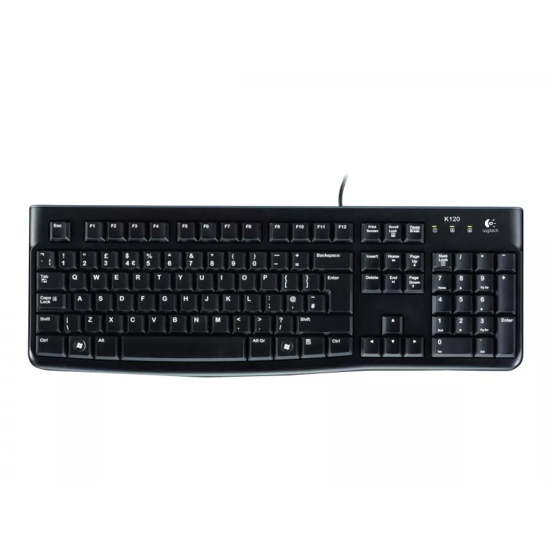Logitech Desktop MK120 laidinis klaviatūros ir pelės rinkinys, USB, QWERTZ, juodas