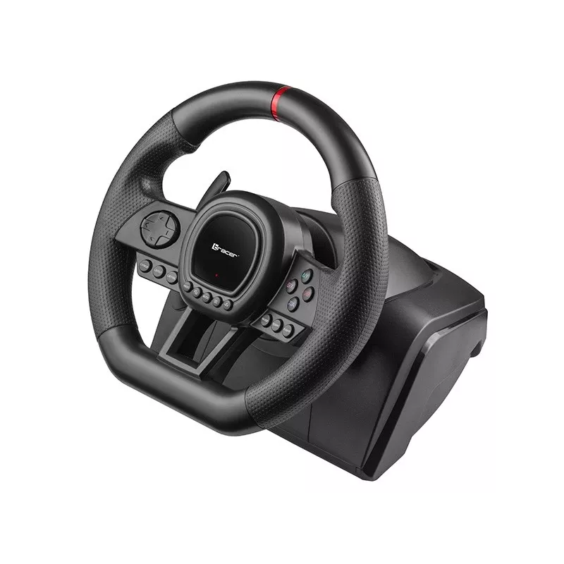 Vairas lenktynėms TRACER TRAJOY47345 – laidinis 6-in-1 simracingo valdiklis, 1,8 m laidas, juodas, ergonomiška neslystanti rankena, 270° sukimas