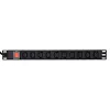 Gembird EG-PDU-10C132C19 1U stovo maitinimo skirstytuvas – 10x C13 lizdų, 16A C19 įvadas, 2 m laidas, 3500 W