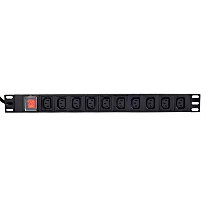 Gembird EG-PDU-10C132C19 1U stovo maitinimo skirstytuvas – 10x C13 lizdų, 16A C19 įvadas, 2 m laidas, 3500 W