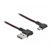 USB laidas DeLOCK EASY-USB 2.0, A tipo (vyriškas) į Micro-B (vyriškas, reversinis), 0,5 m, juodas