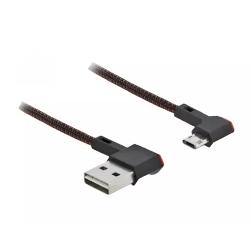 USB laidas DeLOCK EASY-USB 2.0, A tipo (vyriškas) į Micro-B (vyriškas, reversinis), 0,5 m, juodas