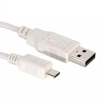 USB laidas Value USB 2.0 USB-A kištukas, USB micro-B kištukas 3,00 m baltas ekranuotas 11.99.8755