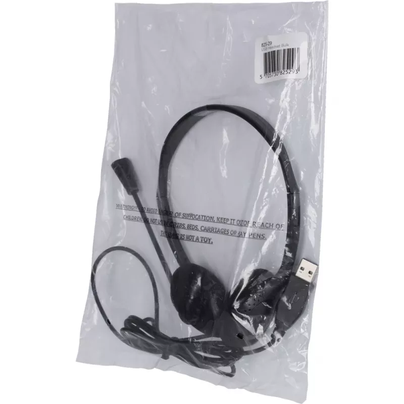 Advanced Accessories USB ausinės su mikrofonu – juodos