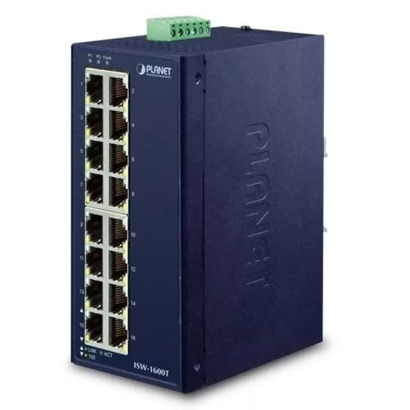 PLANET ISW-1600T tinklo jungiklis Nevaldomas Fast Ethernet (10/100) Mėlynas