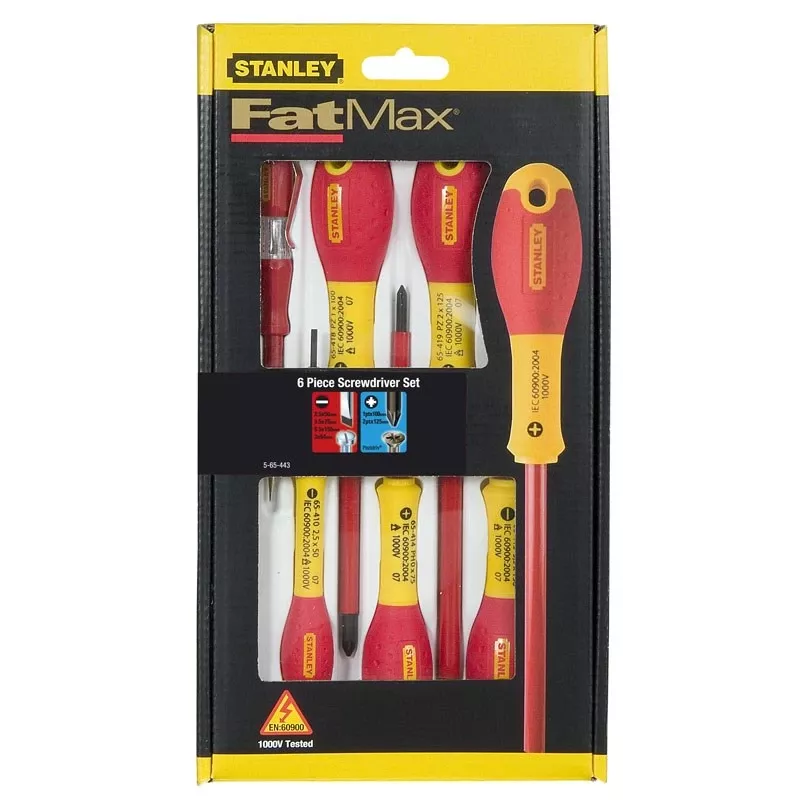 Stanley FATMAX 0-65-443 Izoliuotas plyšinių ir Pozi atsuktuvų rinkinys, 6 vnt.