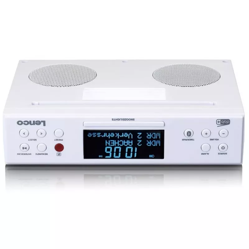 Lenco KCR-190WH virtuvės radijas po spintelėmis su PLL FM, DAB+ ir Bluetooth, baltos spalvos