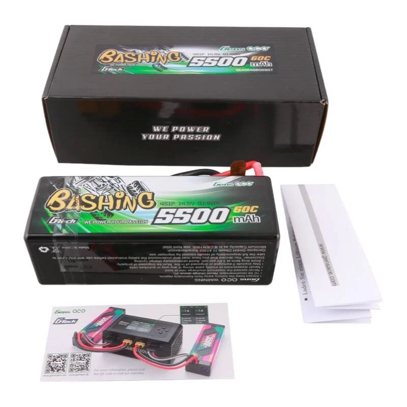 Gens ace G-Tech 5500mAh 4S1P 14.8V 60C HardCase akumuliatorius RC automobiliams