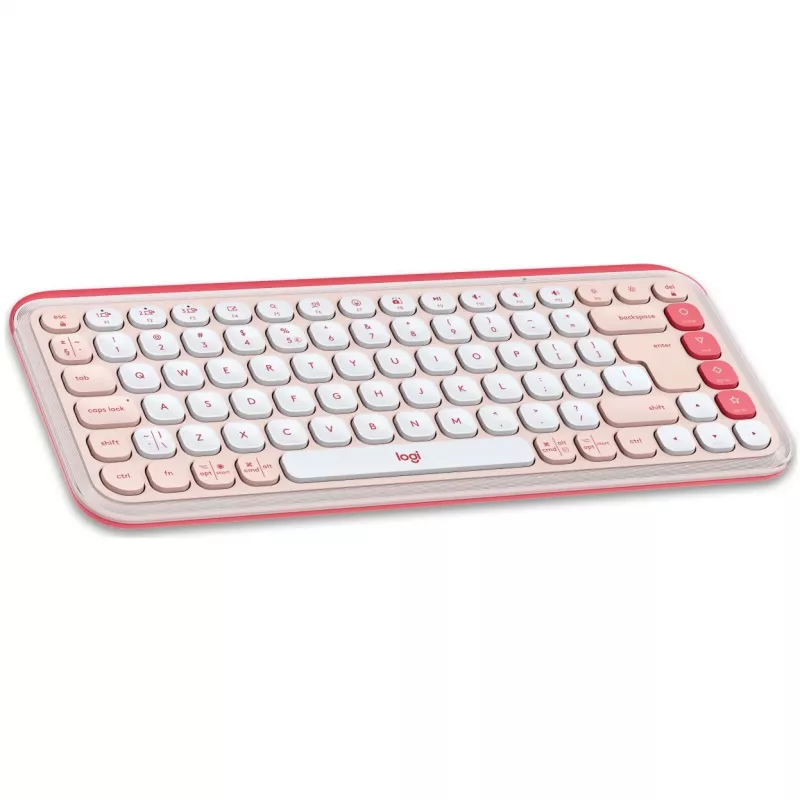Logitech POP Icon Combo - Belaidis klaviatūros ir pelės rinkinys - Bluetooth LE - QWERTY - US International - rožinė, baltos spalvos (920-013142)