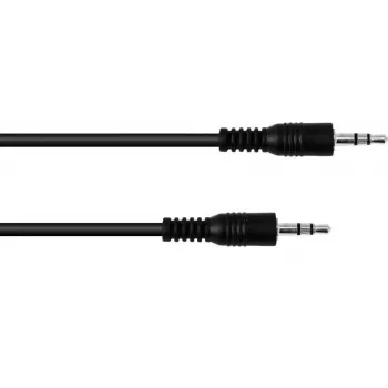 3,5 mm stereo laidas Omnitronic 30211600 — 1,5 m, juodas, TRS kištukas-kištukas