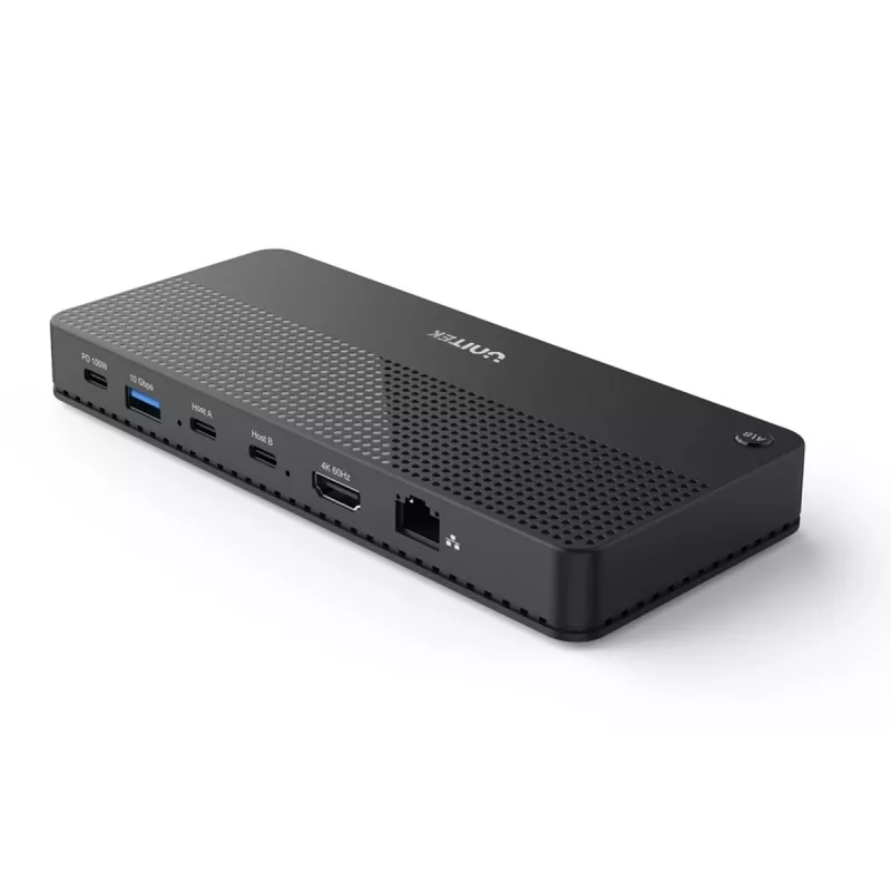 Docking stotelė UNITEK D1079A USB4 juoda 100W galios tiekimas