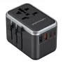 Vention 65 W GaN kelioninis adapteris su įkrovikliu, 2x USB-A 2x USB-C, juodas