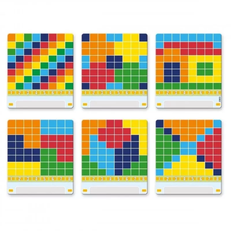 Edukacinis mozaikinis žaislas QUERCETTI Mosaici Pallino Coding Travel Version 1006 – nešiojamas pieštukų lentos rinkinys kodavimo pagrindams