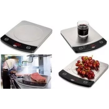 Virtuvinės svarstyklės WEDO PROFI-STEEL 10.0 kg sidabrinės