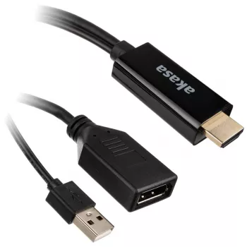 HDMI į DisplayPort adapterio kabelis Akasa AK-CBHD24-25BK