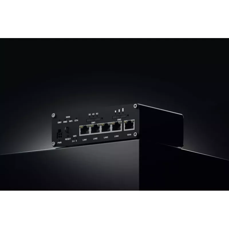 Teltonika RUTC50 belaidis maršrutizatorius Gigabit Ethernet dviejų juostų (2,4 GHz / 5 GHz) 5G juodas