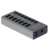 Delock DELOCK-63669 USB 3.2 skirstytuvas 7 prievadų, pilkas aliuminis