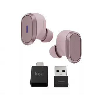 Logitech Zone True Wireless, belaidės ausinės, ANC, rožinė, vidinės ausinės, Bluetooth, 985-001090