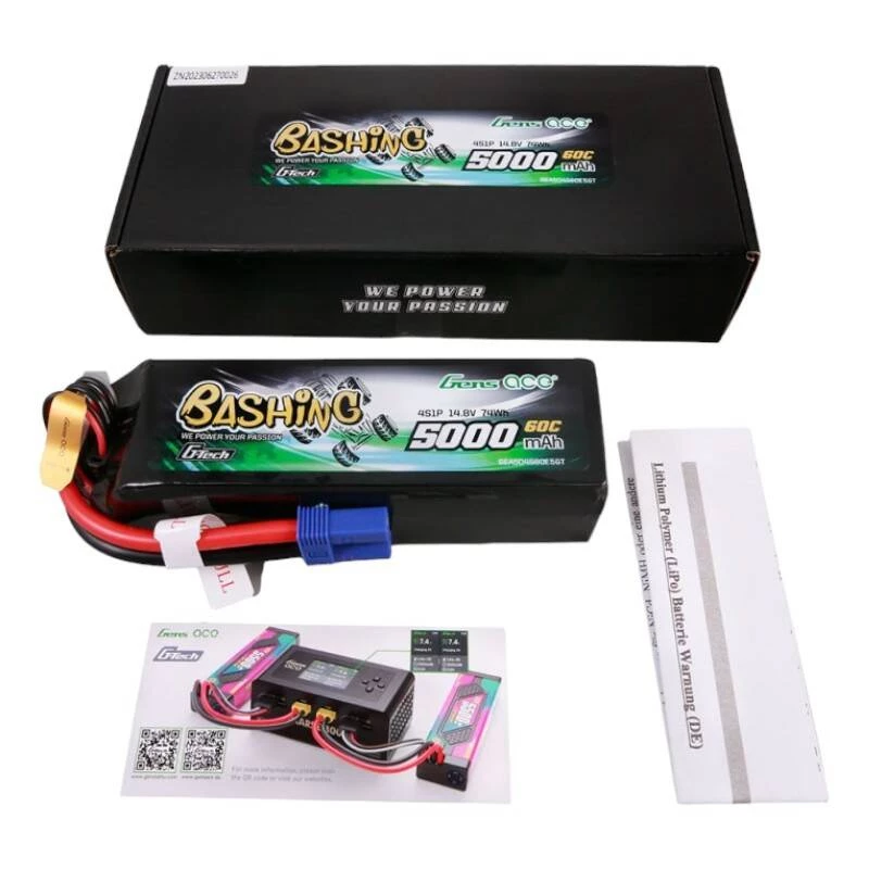 Gens ace G-Tech 5000mAh 14.8V 4S1P 60C LiPo akumuliatorius su EC5 jungtimi