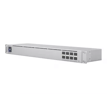 Valdomas L2 tinklo jungiklis UBIQUITI USW-Aggregation – 8 SFP+ prievadai, 10G palaikymas, be ventiliatoriaus, 1U stelažas, sidabrinis