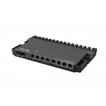 Laidinis maršrutizatorius MikroTik RB5009UG+S+IN — 1x RJ-45, 7x Gigabit varis, 1x SFP+, PoE, DC, 2,5GbE sąsaja, juodas