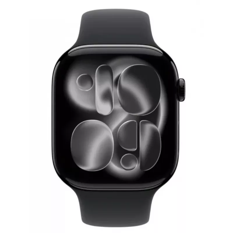 Apple Watch Series 11 GPS 46mm Jet Black Aliuminio Korpusas su Juodu Sportiniu Dirželiu - S/M