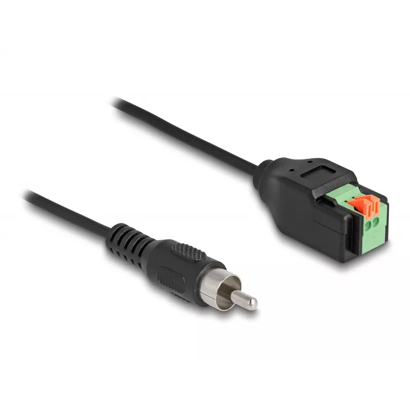 DeLOCK Laidas RCA kištukas į gnybtų bloką su mygtuku 15 cm