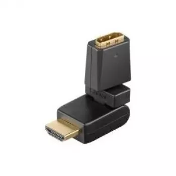 Wentronic Goobay HDMI™ adapter, HDMI standartinis lizdas (A tipas), juodas - HDMI™ A lizdas > HDMI™ A kištukas, lenkiamas (60757)
