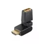 Wentronic Goobay HDMI™ adapter, HDMI standartinis lizdas (A tipas), juodas - HDMI™ A lizdas > HDMI™ A kištukas, lenkiamas (60757)