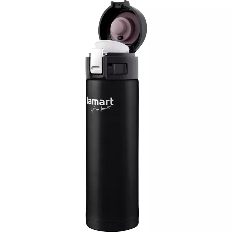 Termo puodelis LAMART LT4045 400 ml nerūdijančio plieno vakuuminis izoliuotas kelioninis puodelis, Ø 6,4 cm