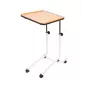 Staliukas prie lovos Mobilex BRAK kompaktiškas su saugykla, stačiakampiu viršumi, 4 užrakinamais ratukais, aukštis 61–87 cm, 540×410 mm
