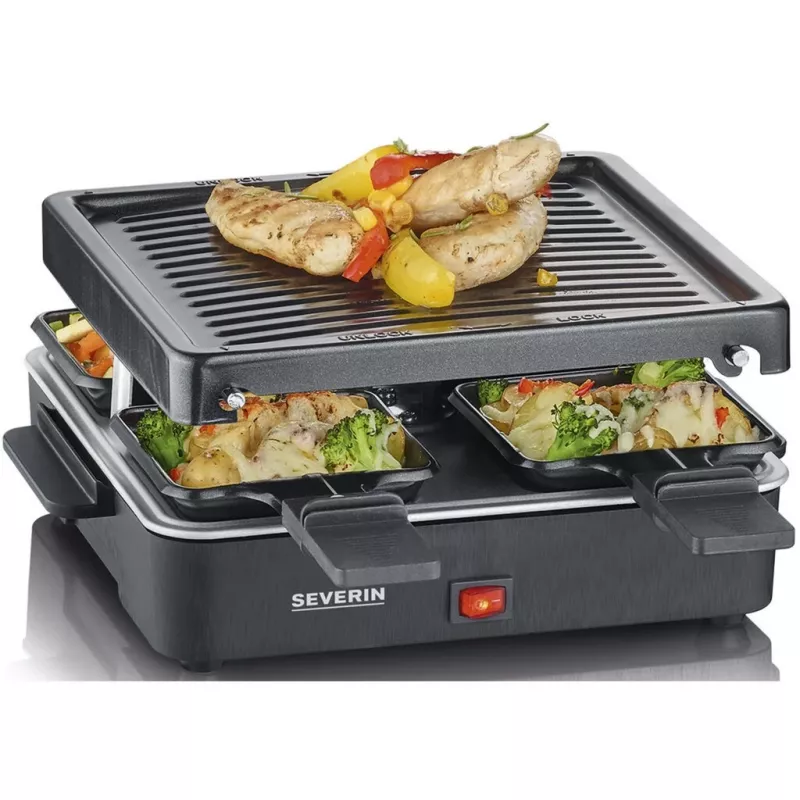 Severin Mini Raclette Grilis 4 Maži Nelimpantys Keptuvėliai 600 W