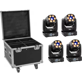 EUROLITE LED rinkinys 4x TMH-H90 su ratukiniu dėklu - nešiojamas apšvietimo komplektas