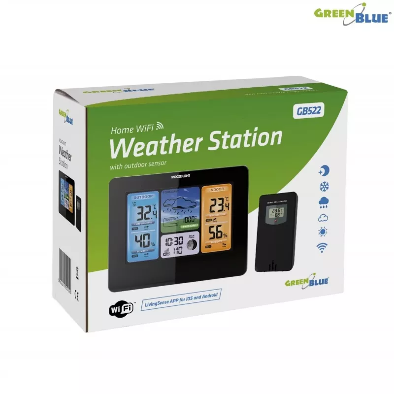 Greenblue 46003 Juodos spalvos LCD baterijų belaidė stotelė