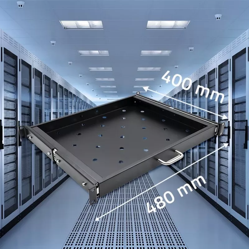 Qoltec 54509 stumdoma plieninė stelažo lentyna, 600x600, juoda