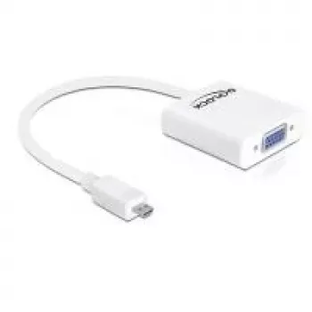 Vaizdo kabelio adapteris DeLOCK 65347 VGA D-Sub į HDMI Type D Micro baltas